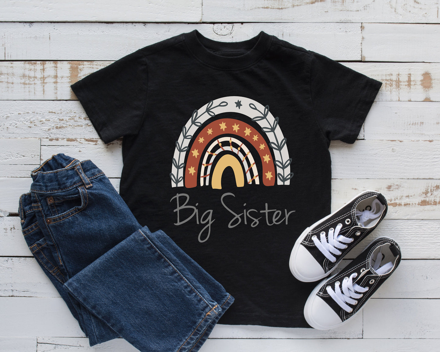 Big Sister Rainbow T-Shirt / Unique New Baby Announcement / Pregnancy Announcement / New Baby Outfit