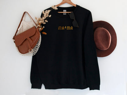 Embroidered MaMa Sweatshirt / Rock And Roll Mum Sweatshirt / Nostalgic Unisex Jumper