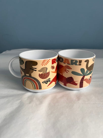 Kids Dinosaur Unbreakable Mug / Boho Dino Mug / Hot Chocolate Mug / Unique Gift For Her Him 6oz Polymer Mug