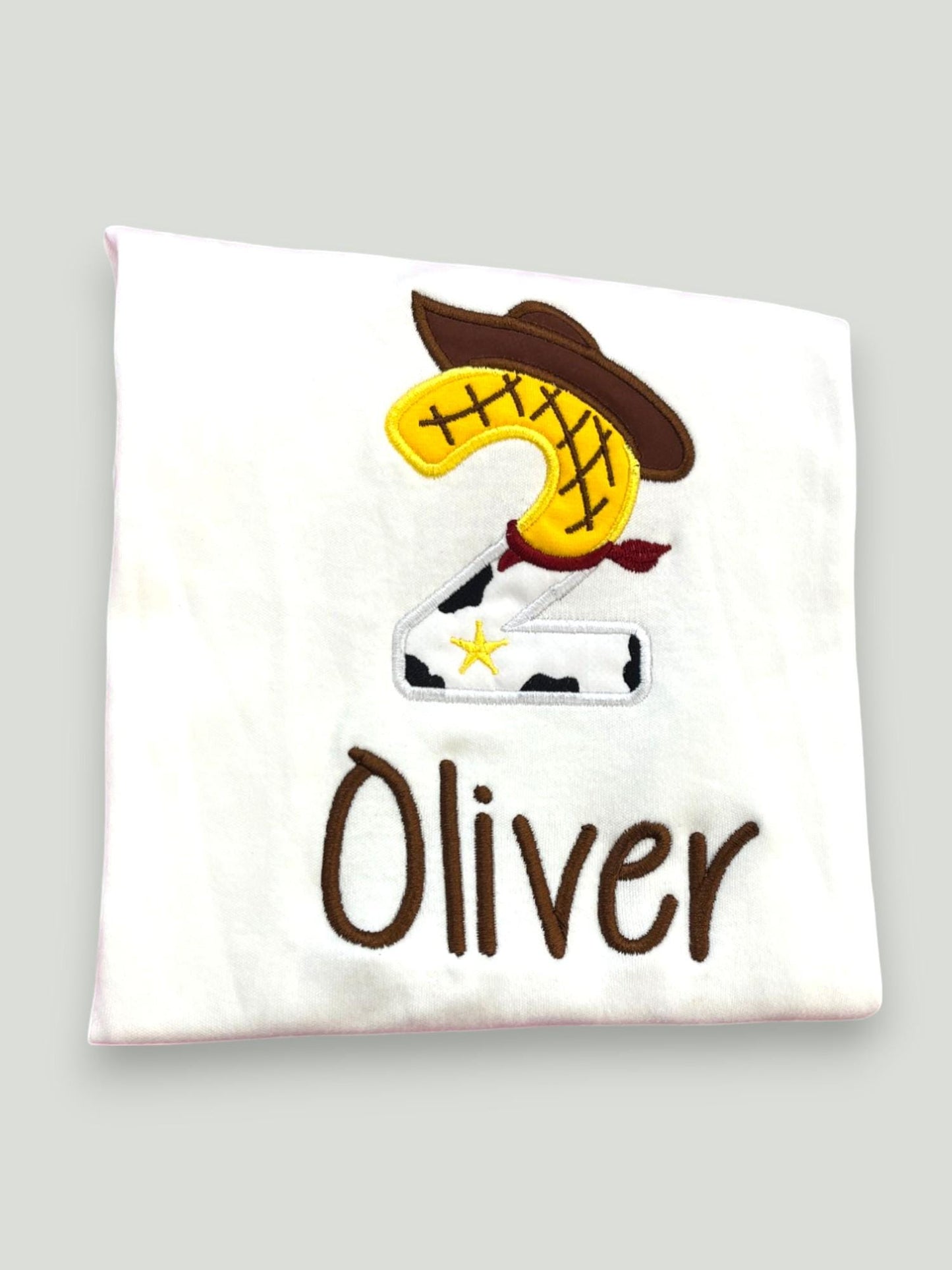 Embroidered Woody-Inspired cowboy birthday t-shirt